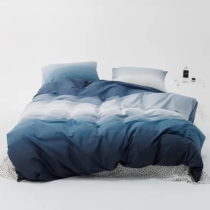 Innovative Luxlovery Blue White Comforter Cal King Gradient Bedding Comforter Set California King Dark Blue Modern Soft Breathable Colorful Blanket Quilts Comforter Set Exceptional