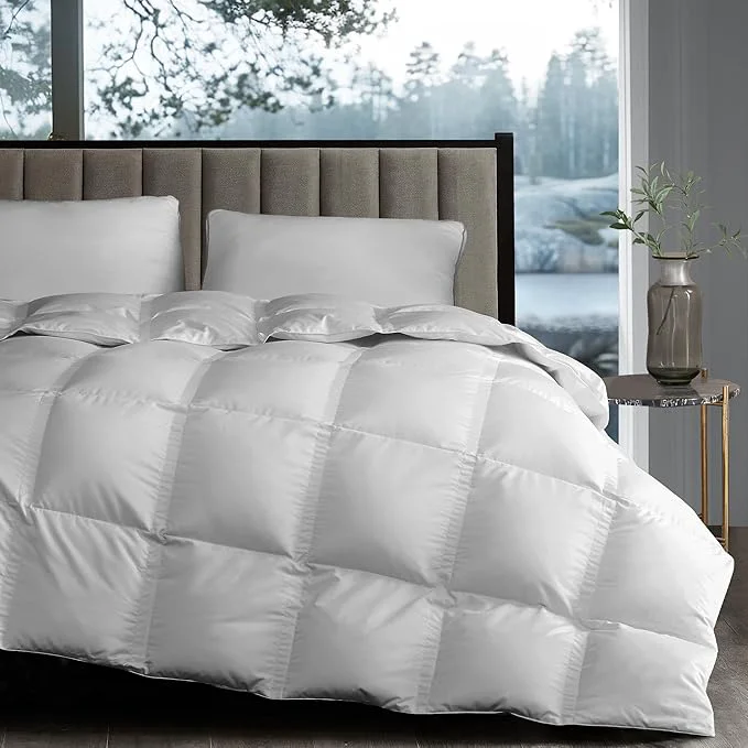 Detailed Hotel Grand White Goose Down Fiber Comforter Queen Size Luxury Hotel Collection Comforter Duvet Insert Queen with Corner Loops 2.5cm Breathable Panel for Summer and Hot Sleeper 90 39 39 x 90 39 39 Lightweight