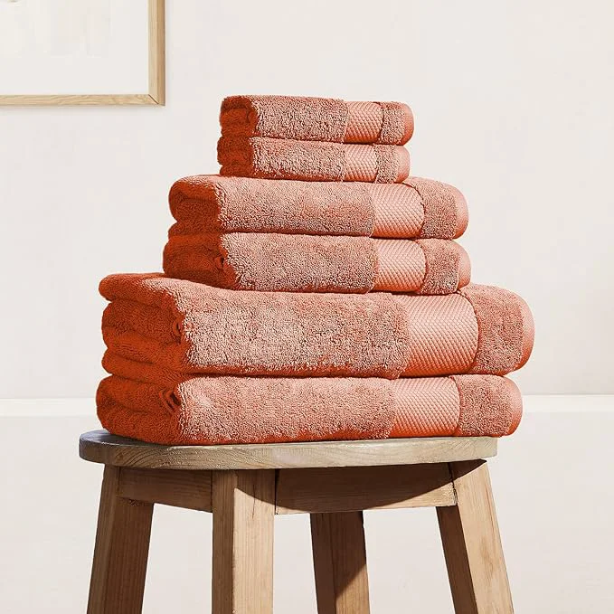 Elite BIOWEAVES Organic Cotton 700 GSM Plush 6-Piece Premium Towel Set GOTS Fast
