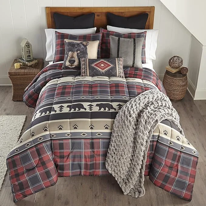 Advanced Donna Sharp King Comforter Set - 3 Piece Set - Canoe Trip - Comforter and Two Pillow Shams - Machine Washable Healthy