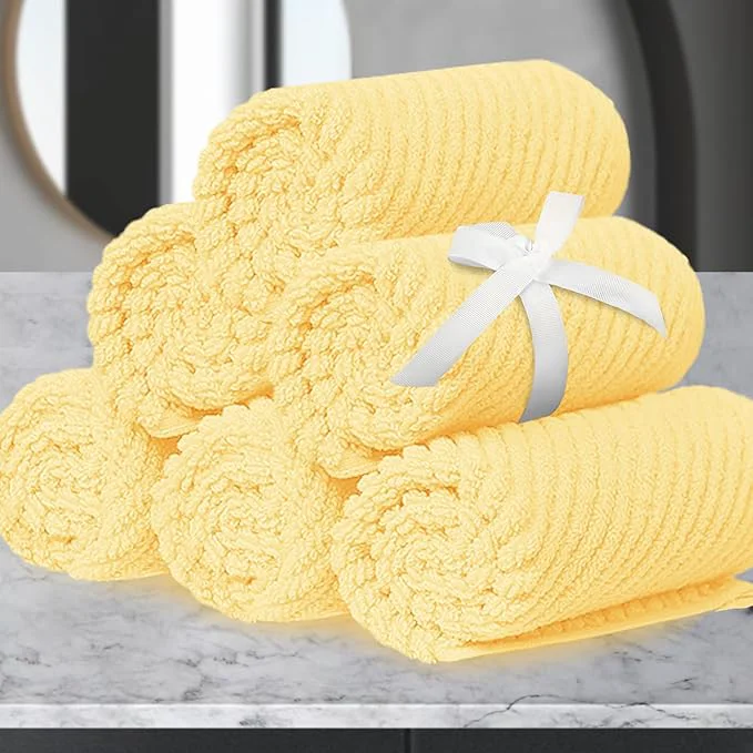 Verified VOOVA MOVAS Washcloths 6 Pack Fluffy Hand Towels Hotel Wash Cloths Elegant