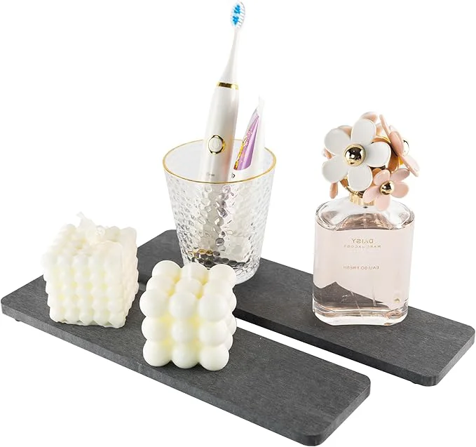 Smooth NiuYichee 2 Pcs Water Absorbing Stone Trays Kitchen Bathroom Sink Soap Dish Powerful