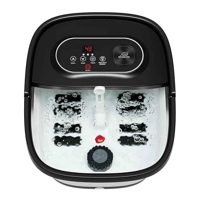 Powerful Snailax Foot Spa with Heat Foot Bath Collapsible Foot Spa Bath Massager with Refined