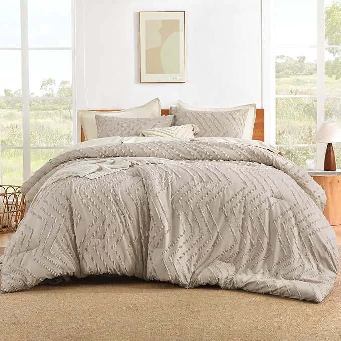 Breathable Litanika Khaki King Comforter Set 3 Pieces Lightweight Tufted Bedding Sets Down Comforter Fluffy Bed Set Gift Choice World-Class