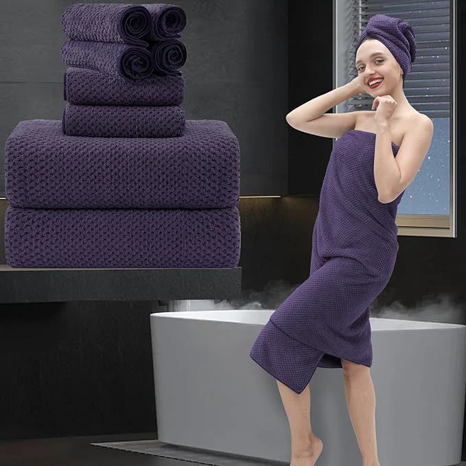 Crafted 8 Piece Bathroom Towel Set 2 Oversized Large Bath Towels Sheet 2 Hand Towels Fine