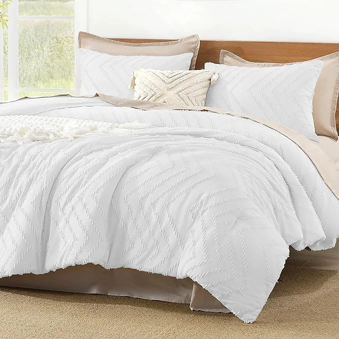 World-Class Litanika White Full Comforter Sets Lightweight Fluffy Bedding Comforter Sets for Bed 3 Pieces Down Comforter Bed Set Gift Choice 79x90Inches 1 Comforter and 2 Pillow Shams Professional