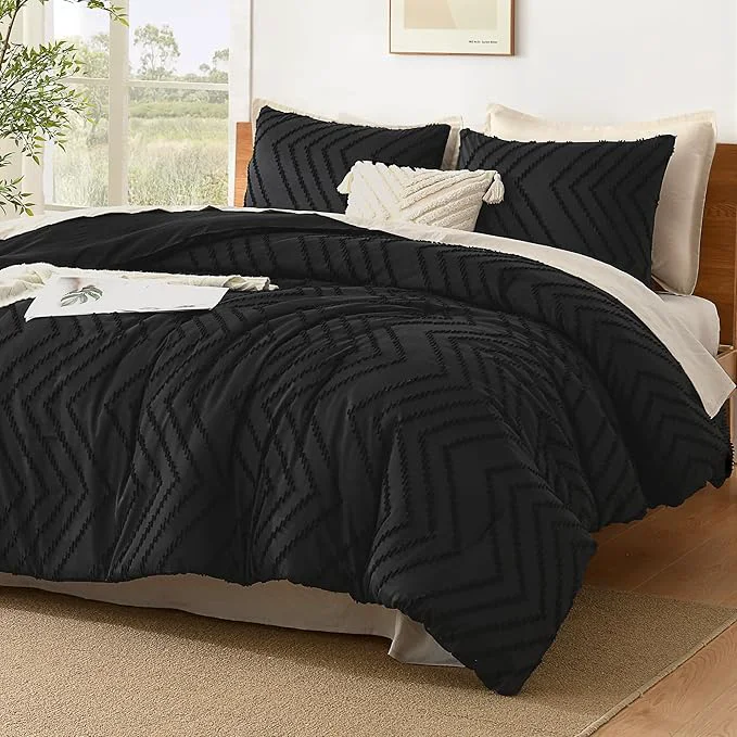 Professional Litanika Black Full Comforter Sets Lightweight Fluffy Bedding Comforter Sets for Bed 3 Pieces Down Comforter Bed Set Gift Choice 79x90Inches 1 Comforter and 2 Pillow Shams Consistent