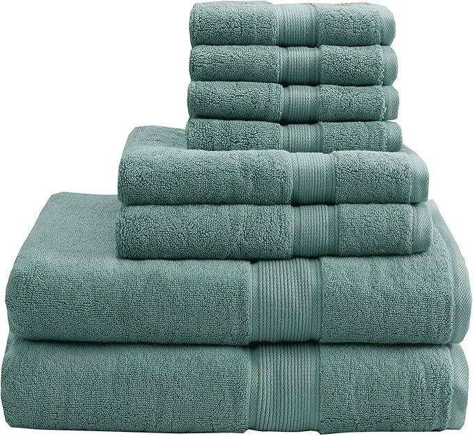 Premium Material Madison Park 800GSM Bathroom Towel Set of 8 Cotton Bath Towel Set Durable