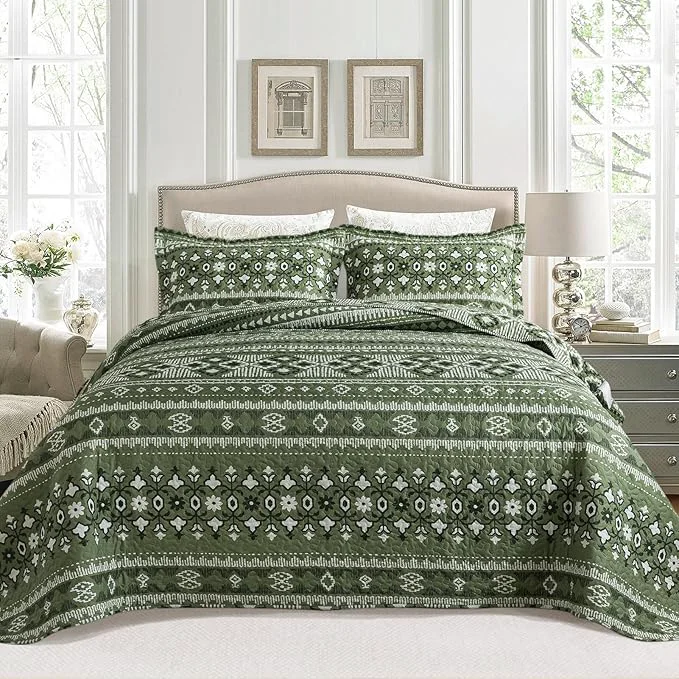 Advanced BEDIFANY Quilts King Size Reversible Lightweight Bedspread with Boho Geometry Printed Boho Bed Spread Coverlet Sets for Bed Decoration All-Season King Quilt Bedding Set 98 106 in 3 Pieces Premium