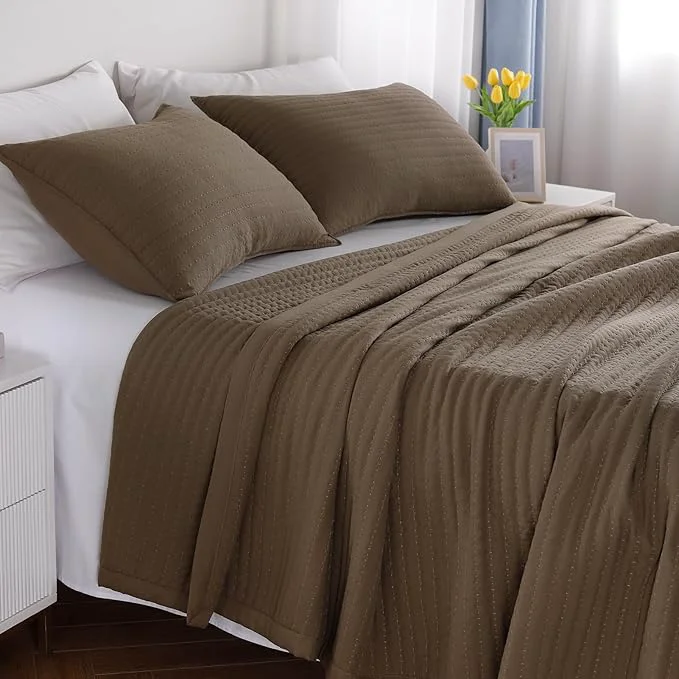 Clean Twin Quilt Set – 68 quot x86 quot Soft Washed 3-Layer Lightweight Bedspread with Multi-Lock Quilting Minimalist Nordic Bedding All-Season Quilt for Spring Summer amp Fall 1 Quilt 2 Pillow Shams Cub Environmentally Friendly