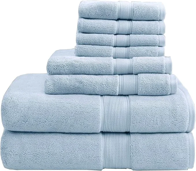 Functional Madison Park 800GSM Bathroom Towel Set of 8 Cotton Bath Towel Set Effective