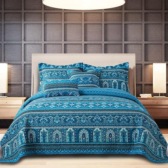 Genuine BEDIFANY Cotton California King Size Quilt Sets Lightweight Overiszed King Bedspread Soft Quilted Reversible Boho Coverlets Set for Bed Decorations for All Seasons 3 Pieces Selected