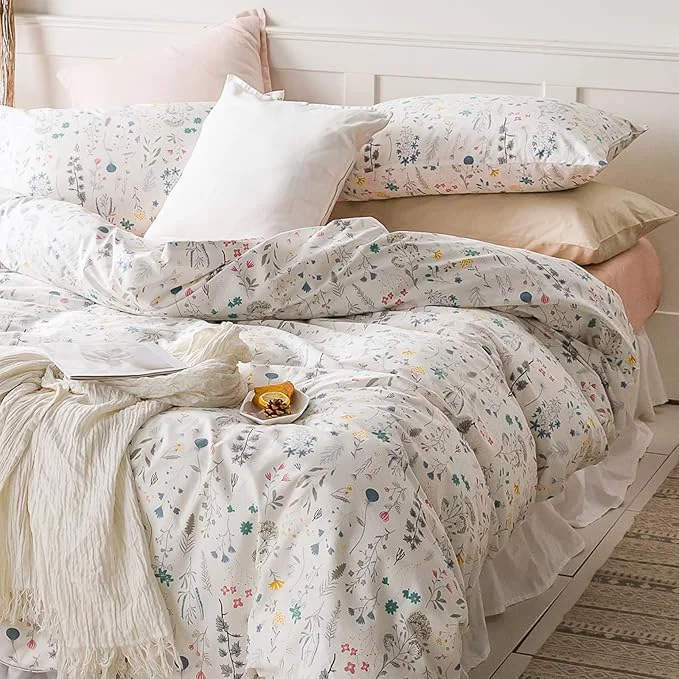 Versatile HighBuy Floral Comforter Set Full White With Colorful Botanical Garden Flower Bedding – 3 Piece Vibrant Set for All Seasons Elite