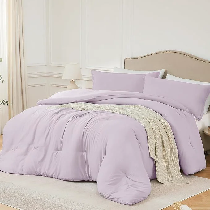 Organic Queen Comforter Set Light Purple 3PCS Soft Lightweight Breathable Bedding Comforter for All Season Queen Size 90 39 39 ×90 39 39 Comforter amp 2 Pillowcases Expertly Made