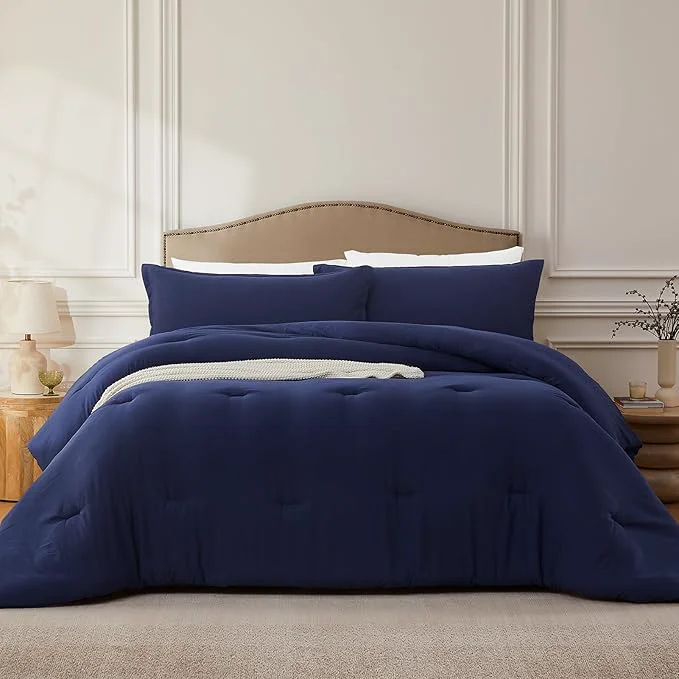 Clean Twin Comforter Set Navyblue 2PCS Soft Lightweight Breathable Bedding Comforter Sets for All Season Twin Size 68 39 39 ×90 39 39 Comforter amp 1 Pillowcase Durable