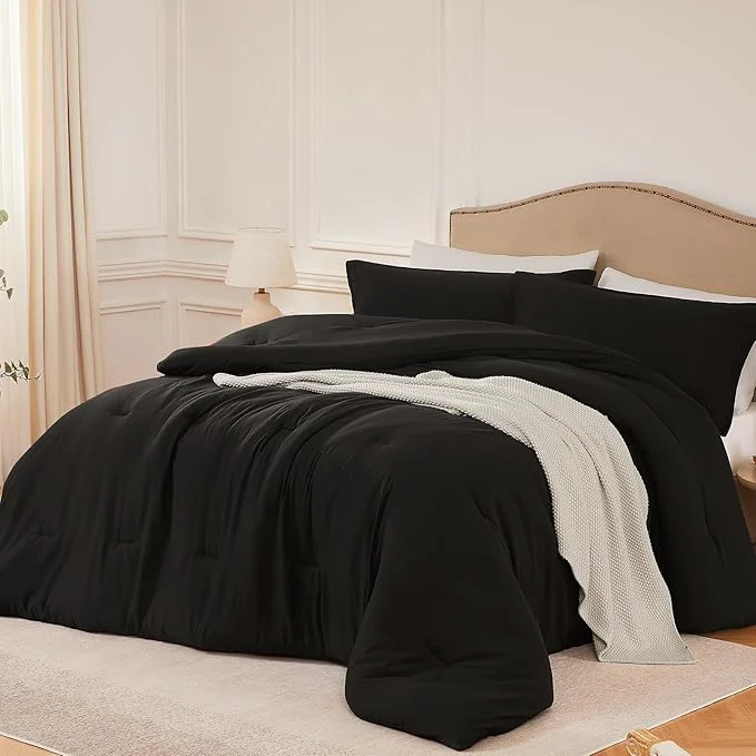 Carefully Designed Twin Comforter Set Black 2PCS Soft Lightweight Breathable Bedding Comforter Sets for All Season Twin Size 68 39 39 ×90 39 39 Comforter amp 1 Pillowcase Trusted
