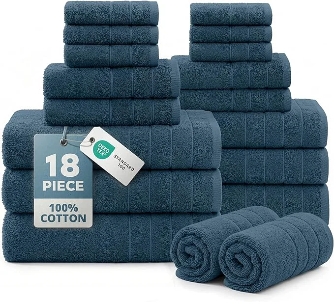Refined CASA PLATINO Luxury Cotton Bathroom Towels Set Superior