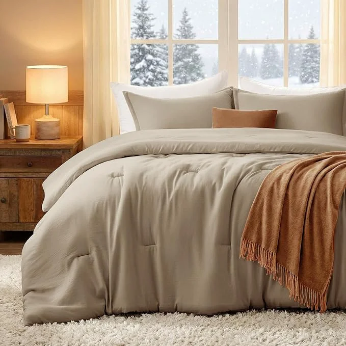 Functional Oversized King Comforter Set Taupe Brown Pink 3PCS Soft Lightweight Breathable Bedding Comforter for All Season Oversized King Size 120 39 39 ×98 39 39 Comforter amp 2 Pillowcases Responsible