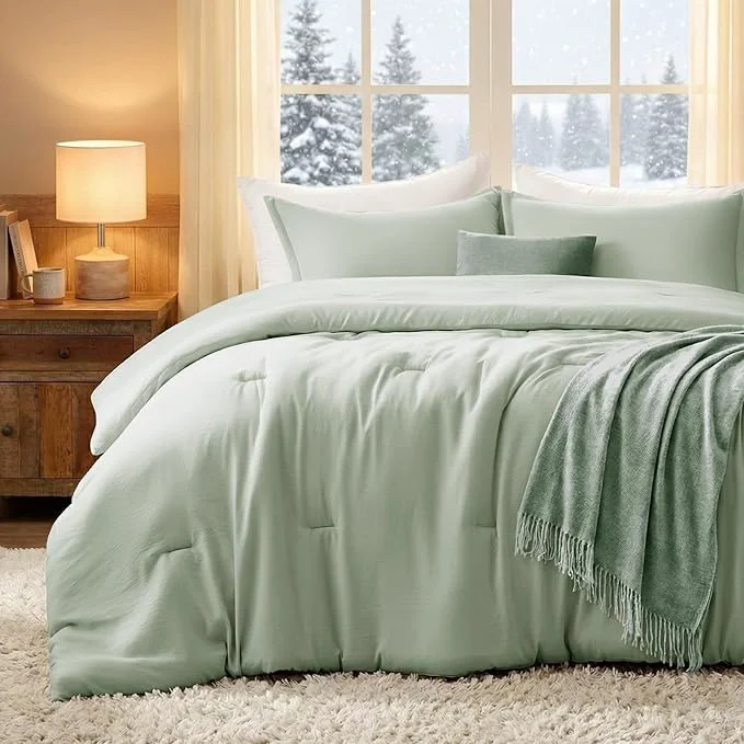 Advanced King Comforter Set SageGreen 3PCS Soft Lightweight Breathable Bedding Comforter Sets for All Season King Size 104 39 39 ×90 39 39 Comforter amp 2 Pillowcases Superior