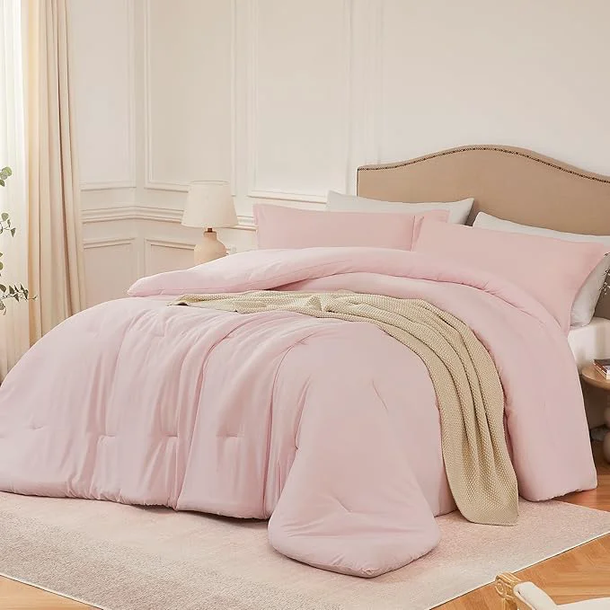 Outstanding Full Comforter Sets Blushpink 3PCS Soft Lightweight Breathable Bedding Comforter Sets for All Season Full Size 82 39 39 ×86 39 39 Comforter amp 2 Pillowcases