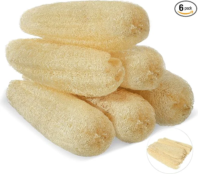 Luxury 11.8 inches Natural Loofah Sponges Pack of 6 Specialty