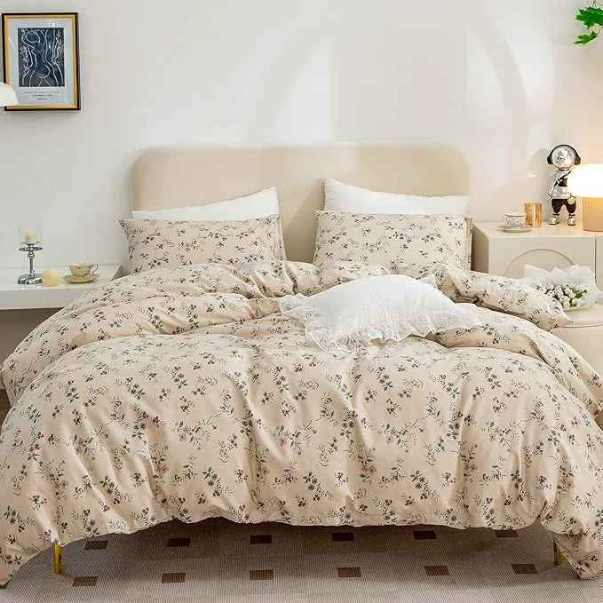 Reliable Floral Queen Comforter Set 3 Pieces Soft Chic Garden Style Floral Print Lightweight Vintage Botanical Flowers Comforter Set for All Seasons 1 Comforter and 2 Pillowcases Unique