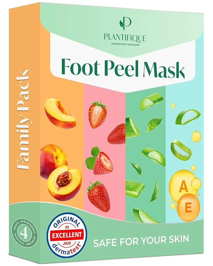 Functional PLANTIFIQUE Foot Peeling Mask 4 Pack Dermatologically Tested Repairs Heels Eco-Friendly