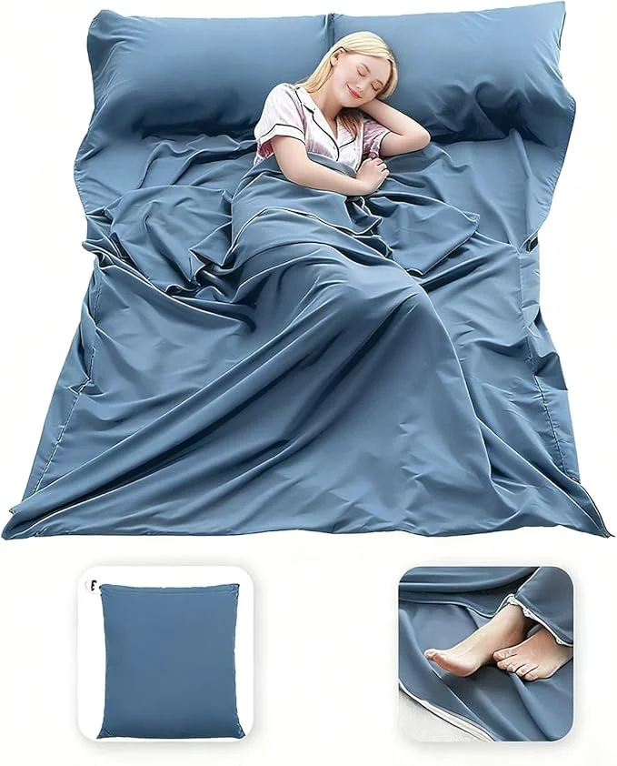 Sleeping Bag Liner Lightweight Compact Sleeping Bag Sack Portable Clean Travel Sheet Camping Sleep Sheet for Backpacking Hotel Hiking Refined