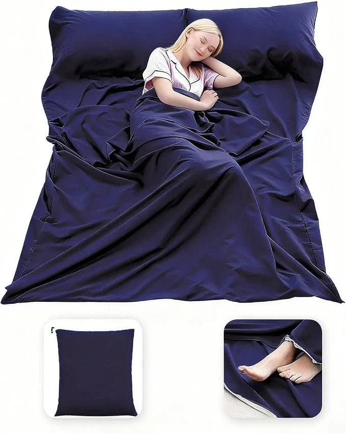 Durable Sleeping Bag Liner Lightweight Compact Sleeping Bag Sack Portable Clean Travel Sheet Camping Sleep Sheet for Backpacking Hotel Hiking Specialty