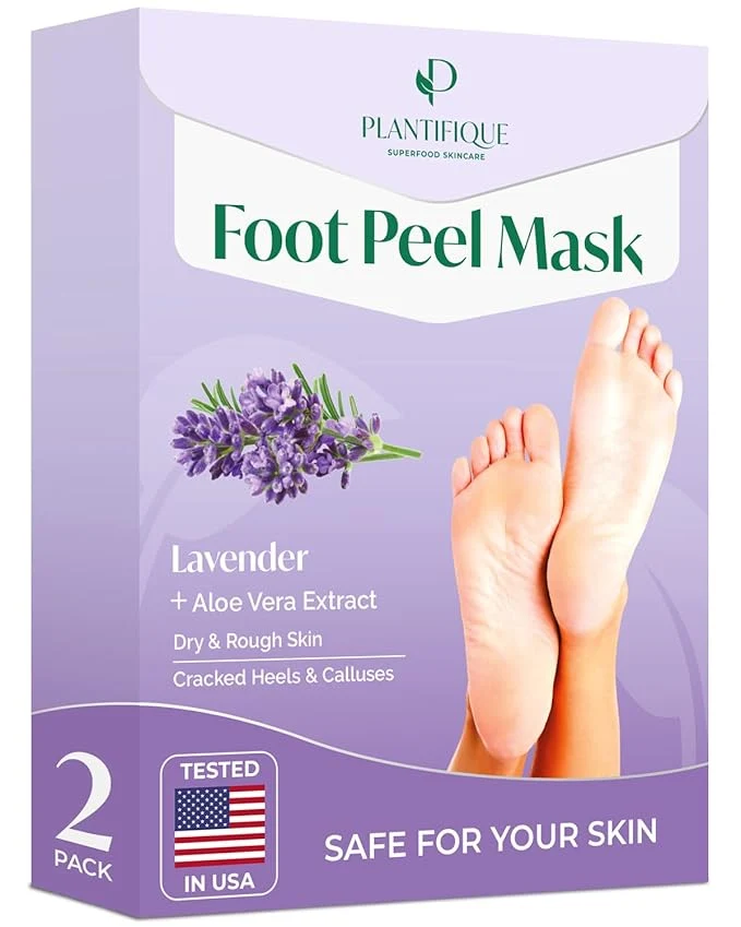 Fine Crafted PLANTIFIQUE Foot Peeling Mask 2 Pack Dermatologically Tested Repairs Heels Optimized