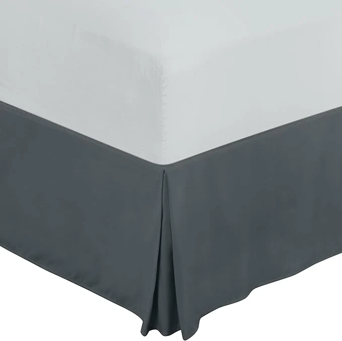 Top-Quality Utopia Bedding Full Bed Skirt – Soft Quadruple Pleated Ruffle – Easy Fit with 16 Inch Tailored Drop – Hotel Quality Shrinkage and Fade Resistant Full Grey Solid