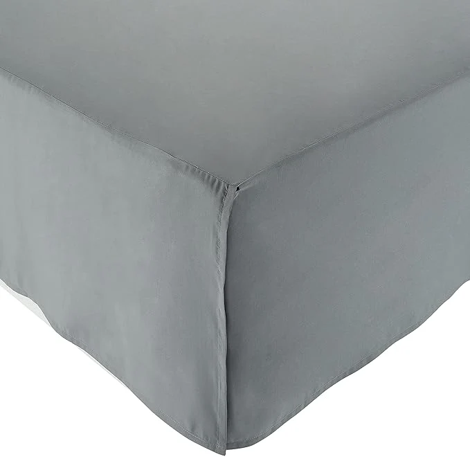 Reusable Amazon Basics Lightweight Pleated Bed Skirt King Dark Grey Solid Easy-to-Use
