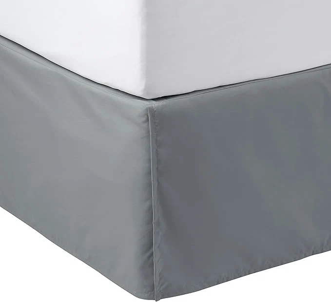 Versatile Amazon Basics Lightweight Pleated Bed Skirt Machine Washable Wrinkle and Fade Resistant Queen Dark Grey Carefully Designed
