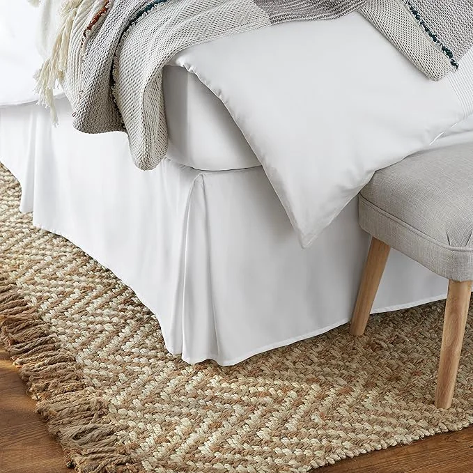 Original Design Amazon Basics Lightweight Pleated Bed Skirt Machine Washable Wrinkle and Fade Resistant King Bright White 16-Inch Drop Smart