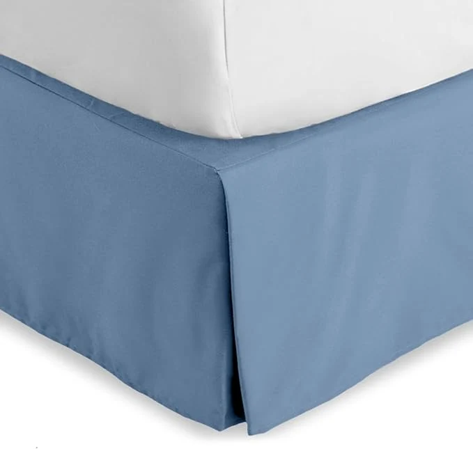 Natural Bare Home Kids Twin Bed Skirt – 15-Inch Tailored Drop Easy Fit – Bed Skirt for Beds – Center amp Corner Pleats Twin Coronet Blue Authentic