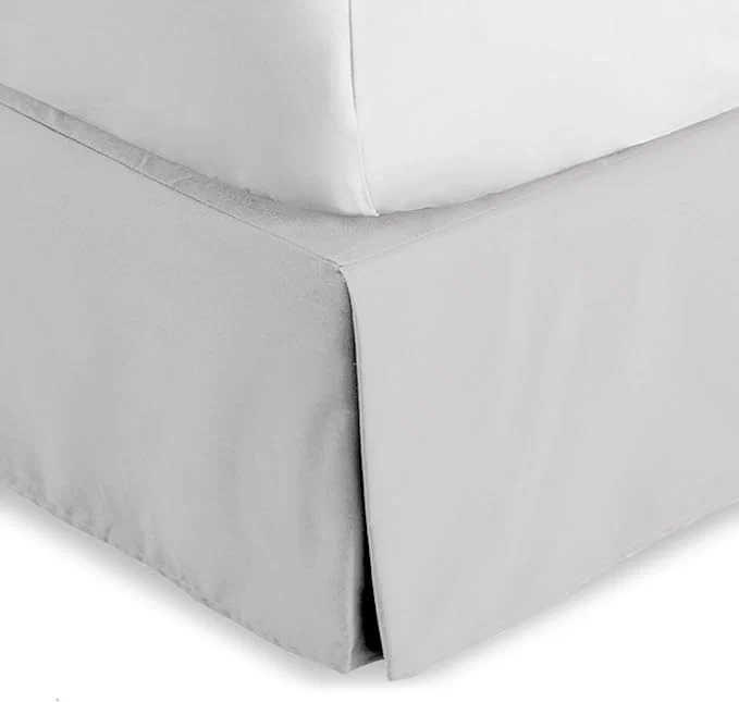 Original Bare Home Twin XL Bed Skirt – 15-Inch Tailored Drop Easy Fit – Bed Skirt for Twin Extra Long Beds – Center amp Corner Pleats Twin XL Light Grey Relaxed
