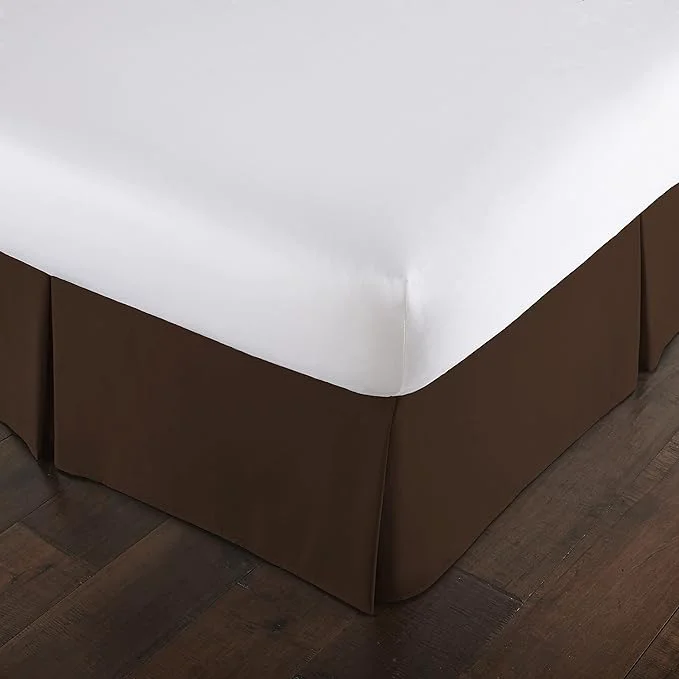 Specialty Southshore Fine Living Inc. Full Size Bed Skirt 14-Inch Drop Pleated Bed Skirt for Full Mattress Dust Ruffle for Full Size Bed Chocolate Brown Fast