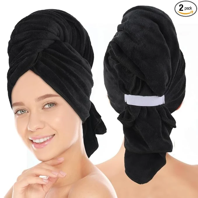 Fashionable SUNLAND Microfiber Hair Towels Anti Frizz Hair Drying Towel Super Absorbent Consistent