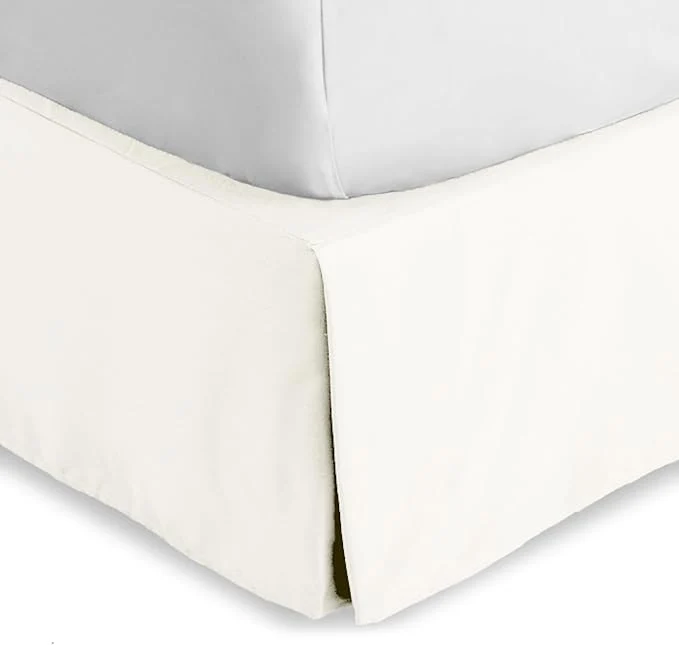 Versatile Bare Home King Bed Skirt – 15-Inch Tailored Drop Easy Fit – Bed Skirt for Beds – Center amp Corner Pleats King Cream Secure