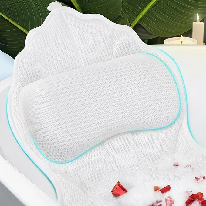 Stylish Poemland Bath Pillow for Tub Luxury Bath Pillow Soft 4d Mesh Bathtub Pillow Healthy
