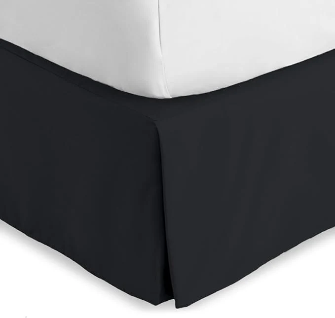 Smooth Bare Home Kids Twin Bed Skirt – 15-Inch Tailored Drop Easy Fit – Bed Skirt for Beds – Center amp Corner Pleats Twin Black Genuine