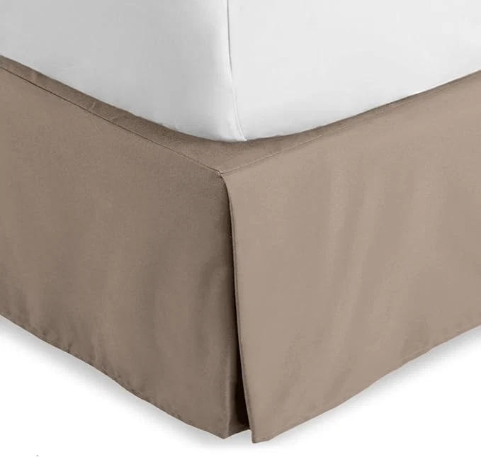 Optimized Bare Home California King Bed Skirt – 15-Inch Tailored Drop Easy Fit – Bed Skirt for Cal King Beds – Center amp Corner Pleats Cal King Taupe High-Grade