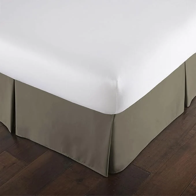 Professional Southshore Fine Living Inc. Hotel Quality California King Bed Skirt – 14 quot Drop Elegant Pleated Design Premium Dust Ruffle Cal King Bed Skirt Easy Care Luxury Bed Skirt Cal King Size Dark Taupe Sustainable