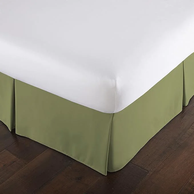 Trusted Southshore Fine Living Inc. Queen Bed Skirt 14 Inch Drop Pleated Sage Green Bed Skirt Microfiber Dust Ruffle Queen Size Wrinkle Hides Underbed Storage and Box Springs Oeko-Tex Sage Green High-Performance