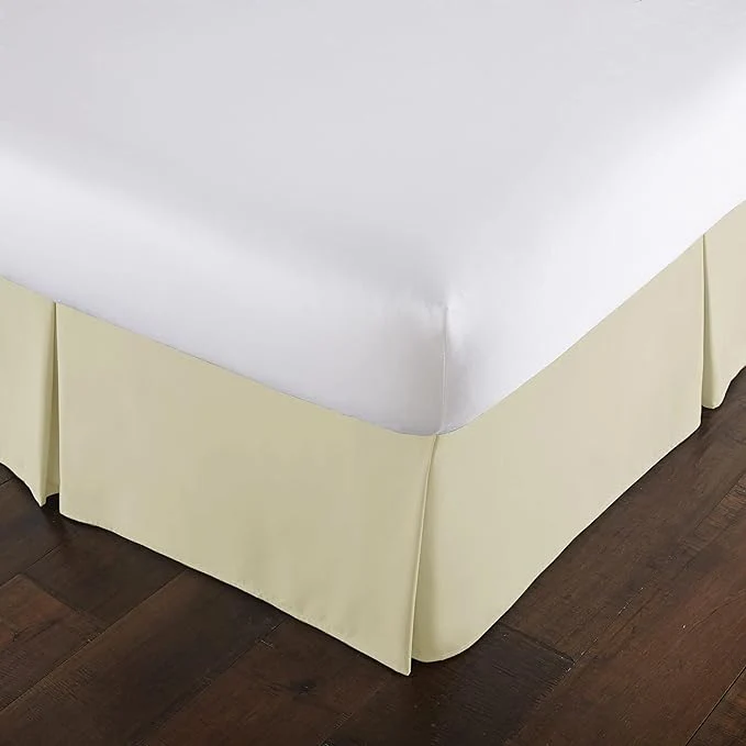 Powerful Southshore Fine Living Inc. King Size Bed Skirt 14 Inch Drop Pleated Bed Skirts King Size Cream Dust Ruffle Fade Resistant Microfiber Bedding Wrinkle Machine Washable Cream Secure
