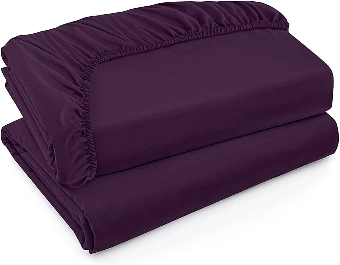Powerful Utopia Bedding Twin XL Fitted Sheets – Bulk Pack of 2 Bottom Sheets – Soft Brushed Microfiber – Deep Pockets – Shrinkage amp Fade Resistant – Easy Care Twin XL Purple Eco-Friendly