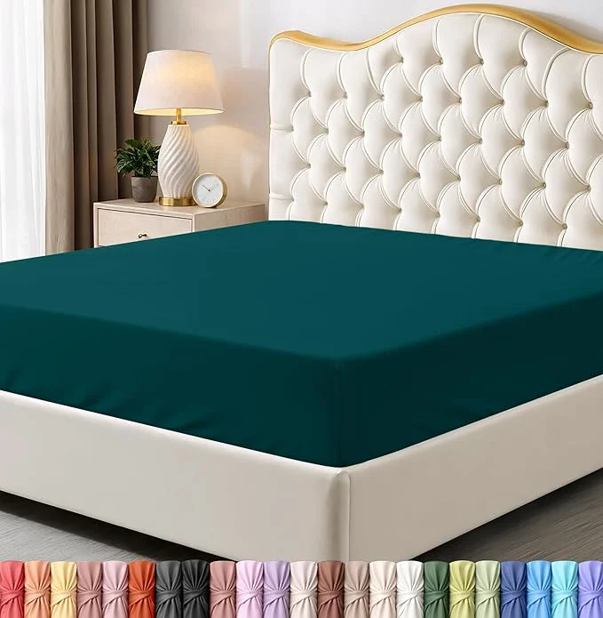 High-End Utopia Bedding King Fitted Sheet – Bottom Sheet – Deep Pocket – Soft Microfiber – Shrinkage and Fade Resistant – Easy Care -1 Fitted Sheet Only Teal Premium