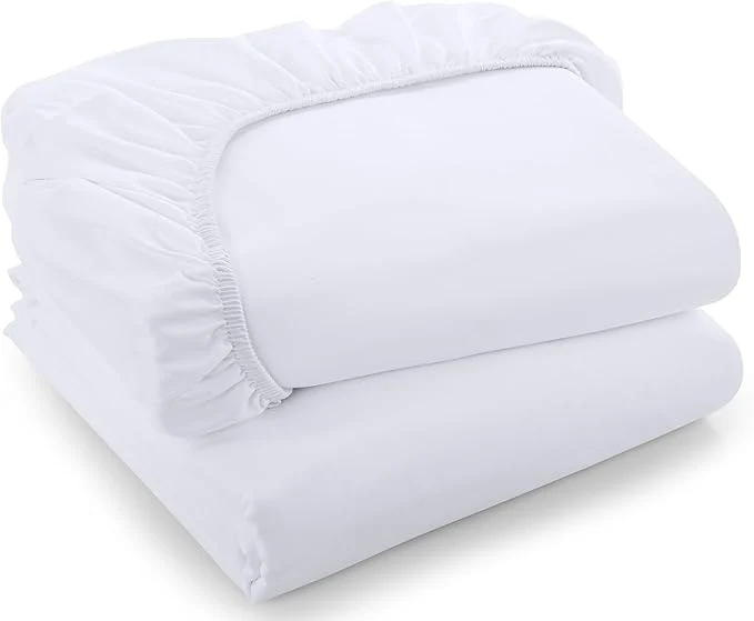 High-End Utopia Bedding Fitted Sheet – Pack of 2 Bottom Sheets – Soft Brushed Microfiber – Deep Pockets Shrinkage amp Fade Resistant – Easy Care Full White Official