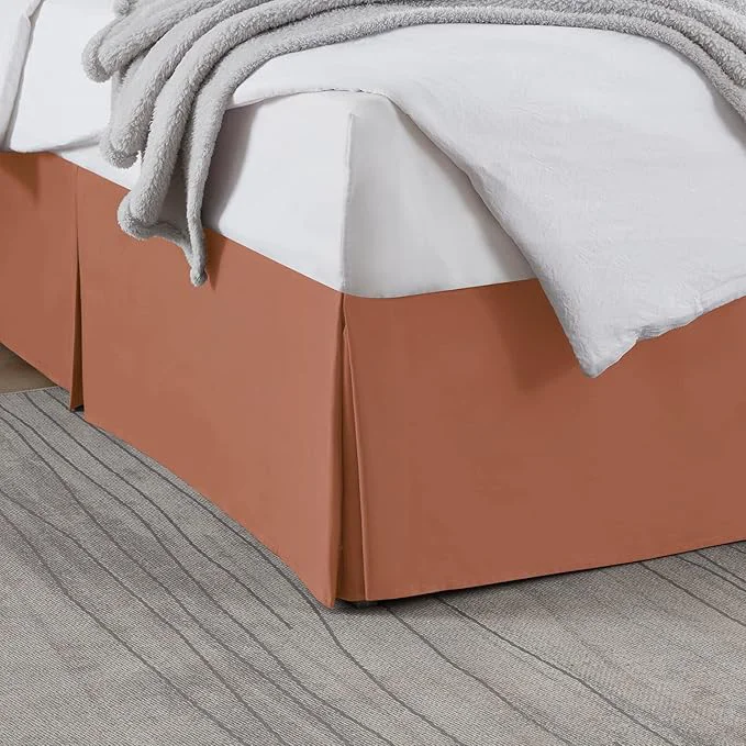 Consistent Nestl Rust Bed Skirt Cal King Size – Cal King Bed Skirt 14 Inch Drop – Brushed Microfiber Bed Skirts – Hotel Quality Pleated Bed Skirt – Shrinkage amp Fade Resistant Stylish