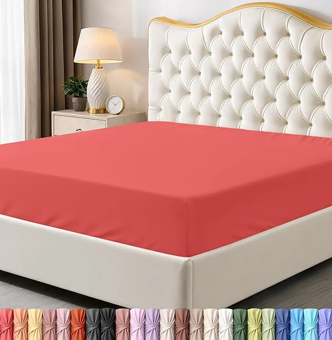 Long-Lasting Utopia Bedding Full Fitted Sheet – Bottom Sheet – Deep Pocket – Soft Microfiber -Shrinkage and Fade Resistant-Easy Care -1 Fitted Sheet Only Coral Fine Crafted